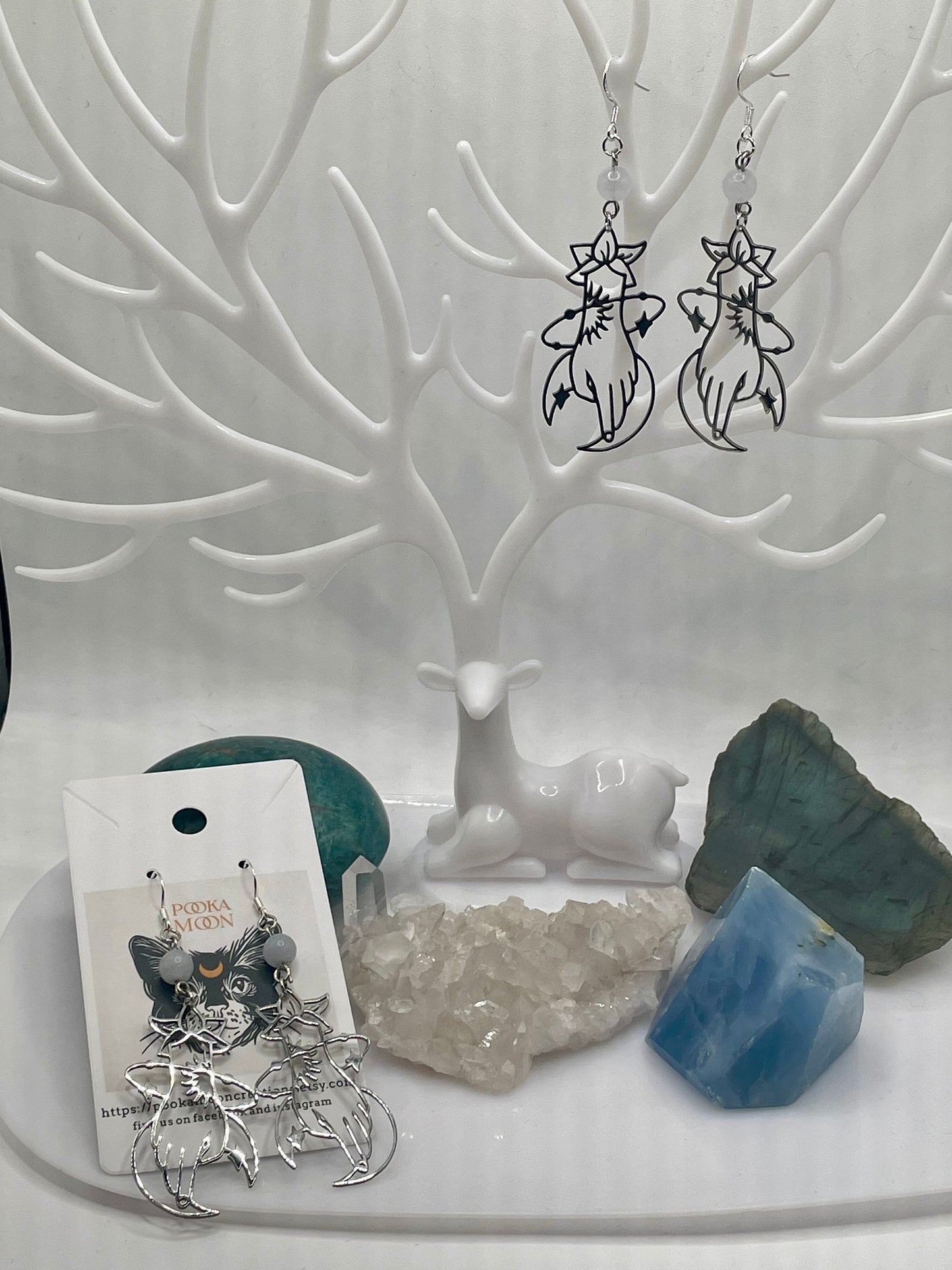 Celestial Hand with Lotus Drop Earrings With Aquamarine. Witchy Crystal Jewelry, Sun, Moon, Star, and Hand Earrings. Delicate Jewelry.