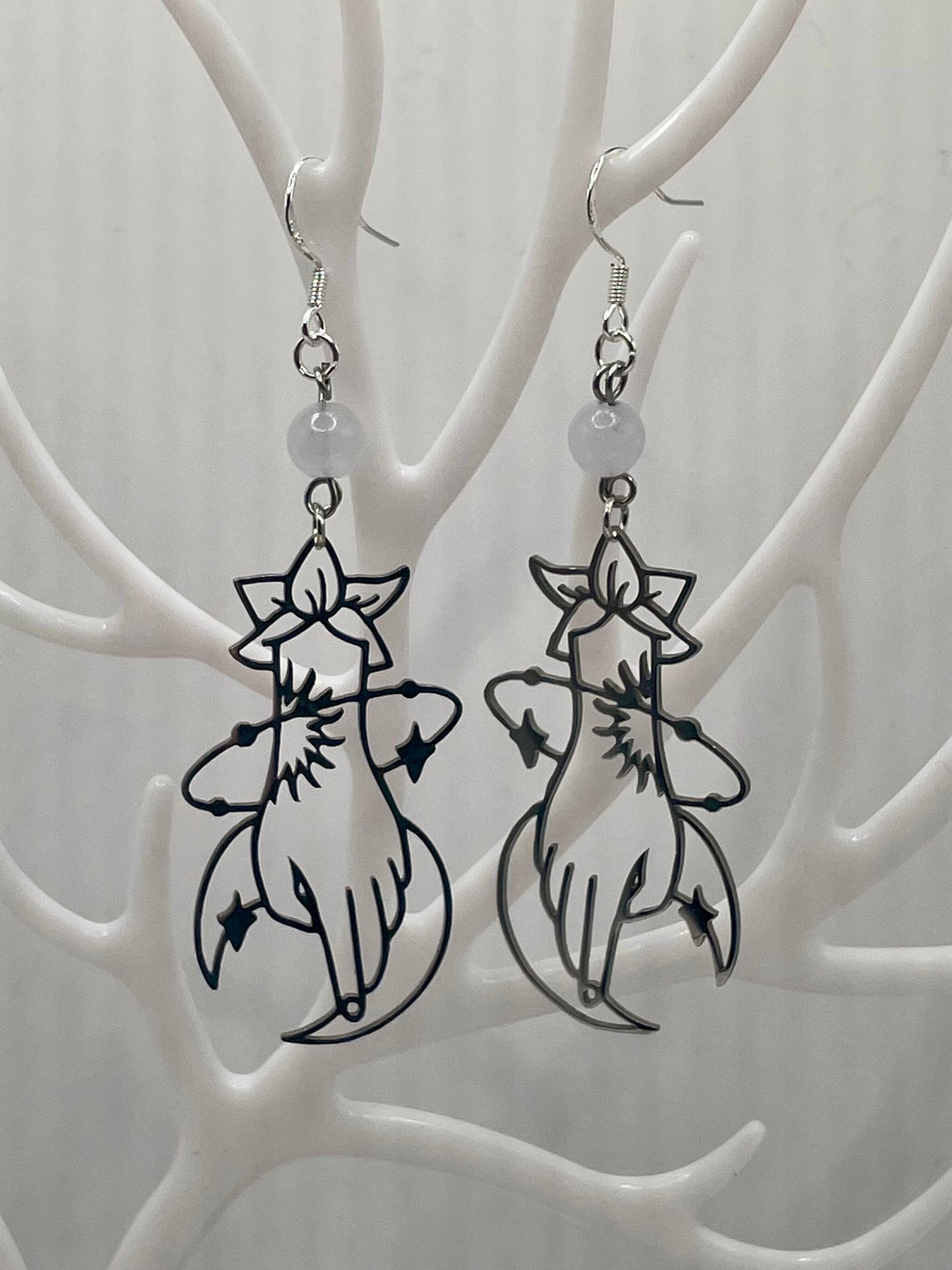 Celestial Hand with Lotus Drop Earrings With Aquamarine. Witchy Crystal Jewelry, Sun, Moon, Star, and Hand Earrings. Delicate Jewelry.