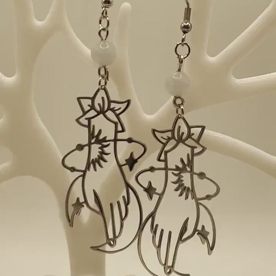 Celestial Hand with Lotus Drop Earrings With Aquamarine. Witchy Crystal Jewelry,  Sun, Moon, Star, and Hand Earrings. Delicate Jewelry.
